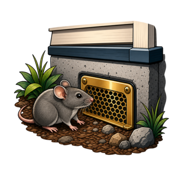 Rodent exclusion barrier at a home foundation